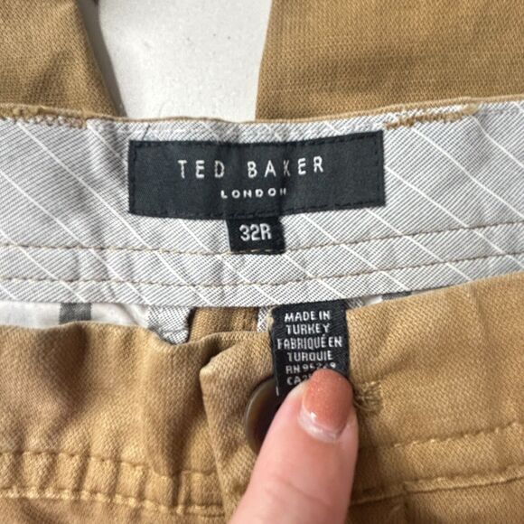 Ted Baker Pleated Tapered Trouser MMT-KURR Ultra Soft Camel Men's 32R NWT - Picture 12 of 12
